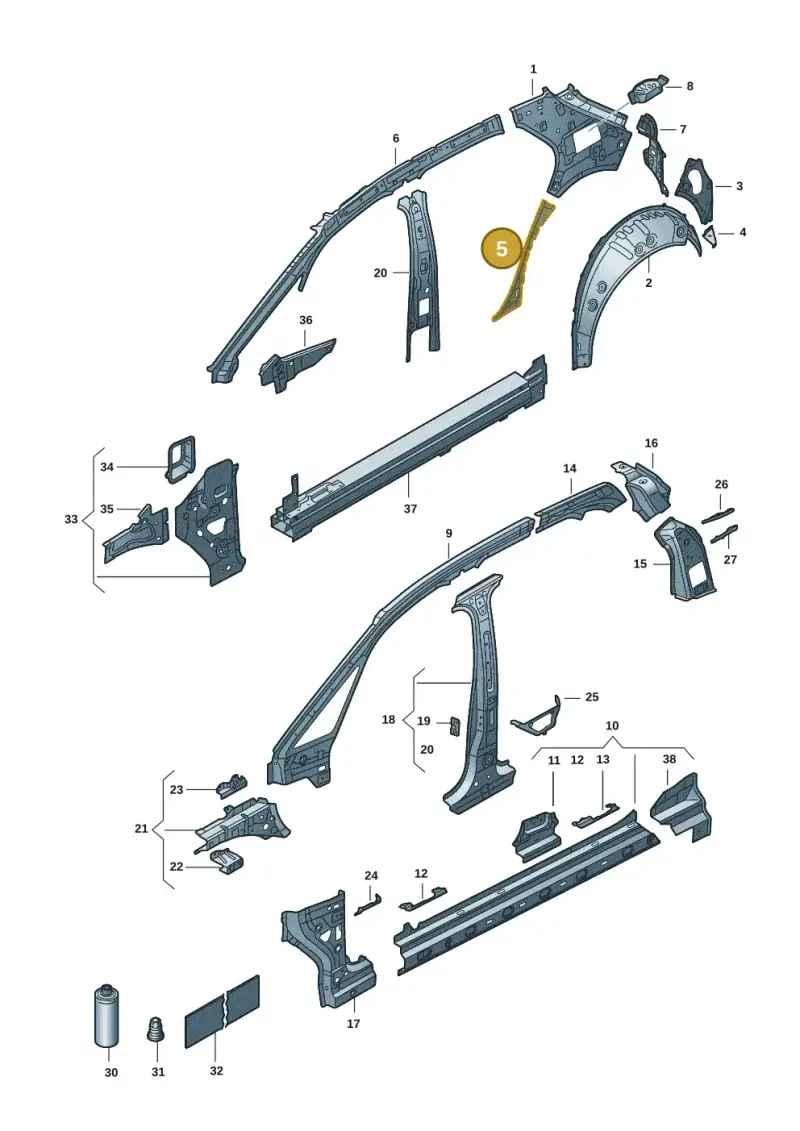 10A810422 — Volkswagen ID.3 Pro (2019-2024) diagram 10a809010, position 5