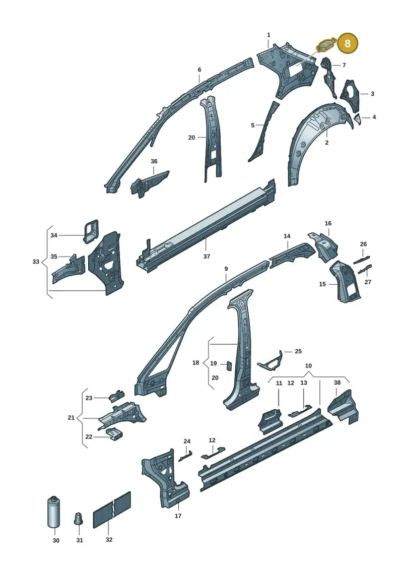 10A810427 — Volkswagen ID.3 Pro (2019-2024) diagram 10a809010, position 8