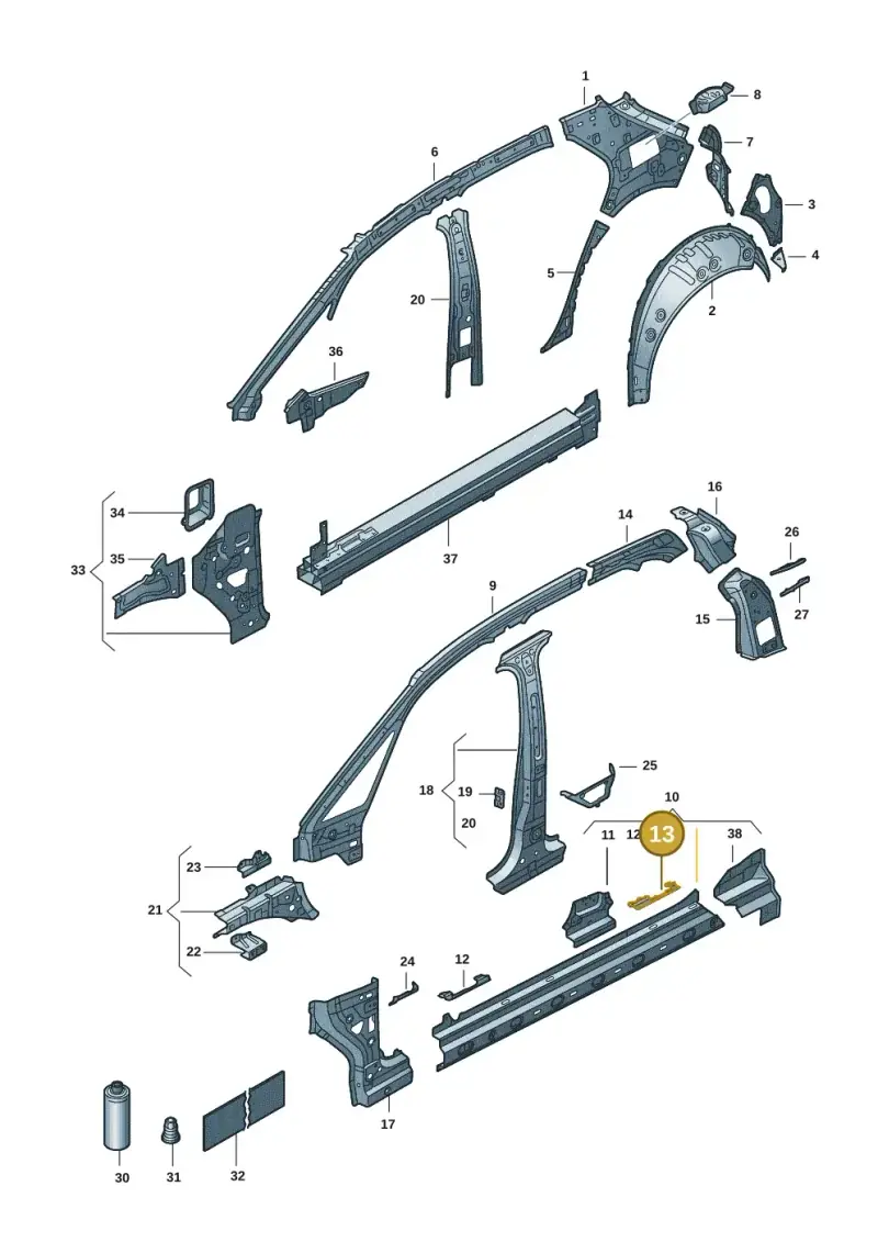 10A810431 — Volkswagen ID.3 Pro (2019-2024) diagram 10a809010, position 13