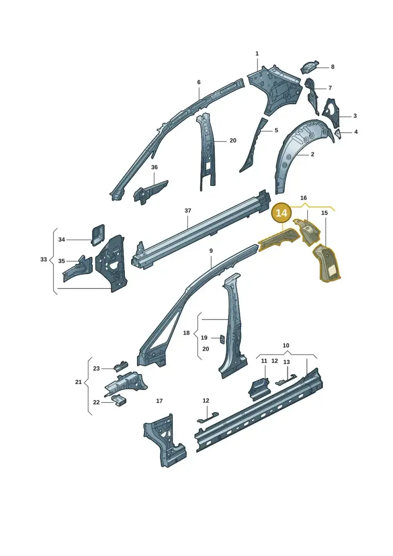 10A810500 — Volkswagen ID.3 (2021-) diagram 10d809010, position 14