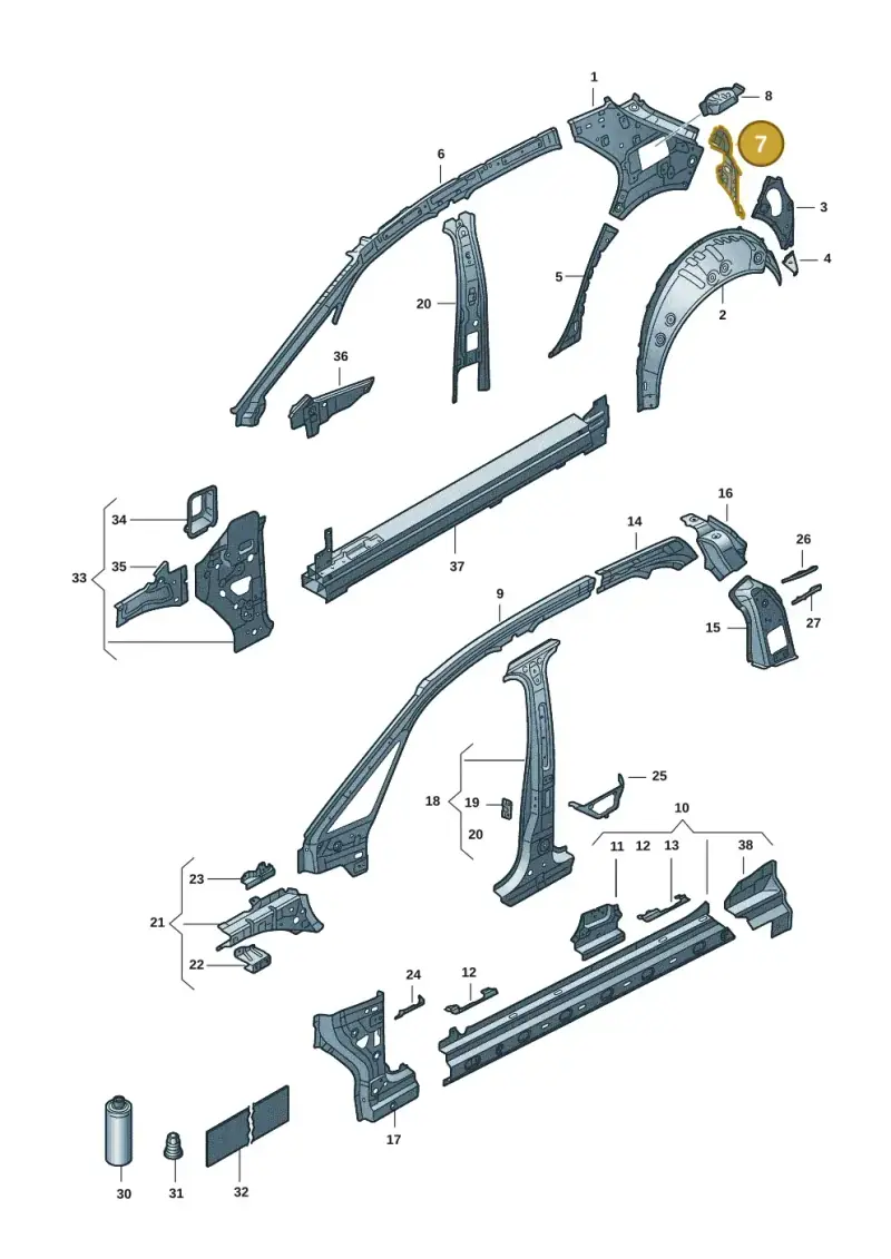 10A813331 — Volkswagen ID.3 Pro (2019-2024) diagram 10a809010, position 7