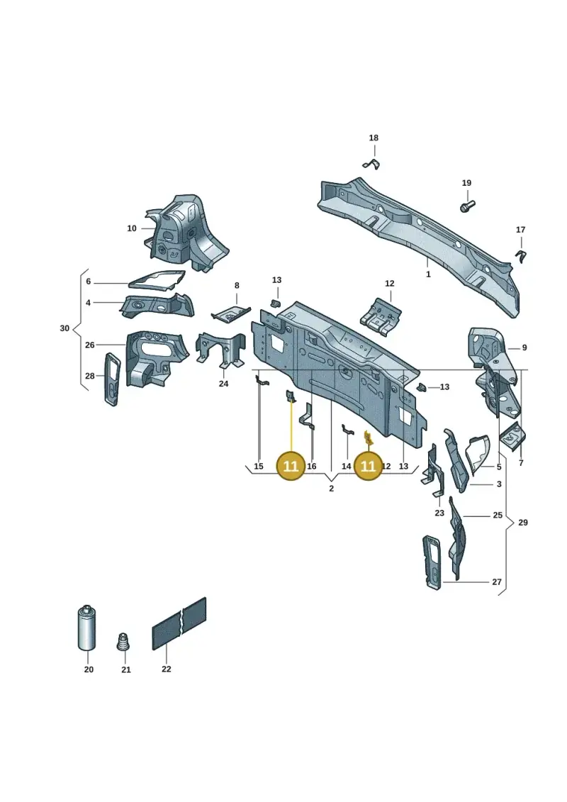 10A813745 — Volkswagen ID.4 Pro (2020-2023) diagram 11a813000, position 11