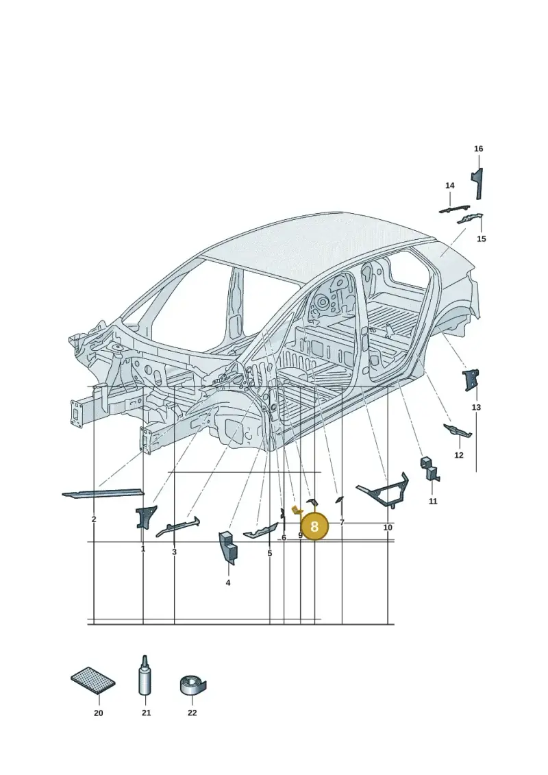 10A864003 — Volkswagen ID.3 Pro (2019-2024) diagram 10a864000, position 8