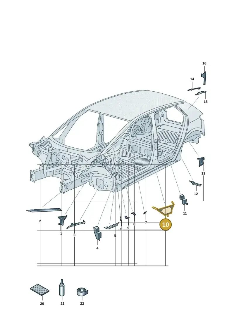 10A864015 — Volkswagen ID.3 Pro (2019-2024) diagram 10a864000, position 10