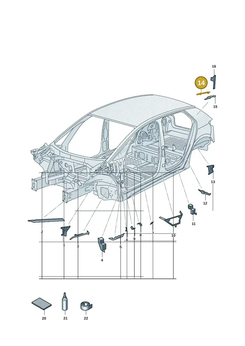 10A864633A — Volkswagen ID.3 Pro (2019-2024) diagram 10a864000, position 14