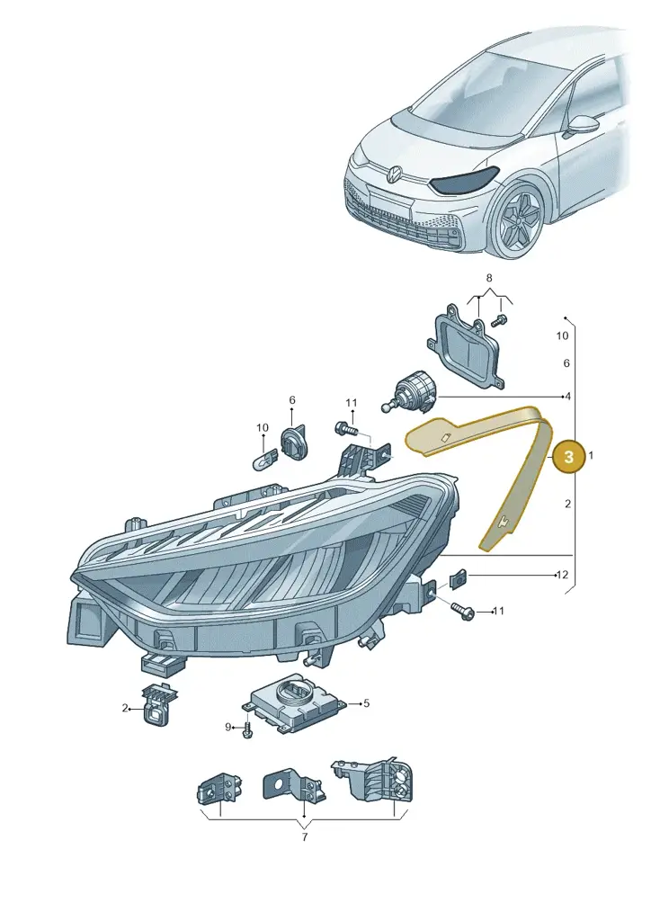 10A941119 — Volkswagen ID.3 Pro (2019-2024) diagram 10a941000, position 3