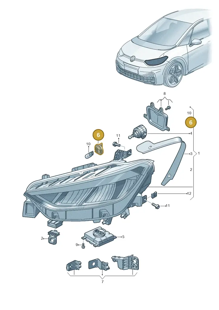 10A953123 — Volkswagen ID.3 Pro (2019-2024) diagram 10a941000, position 6