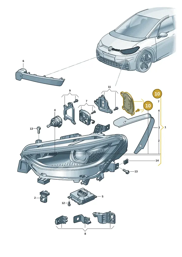 10A998479B — Volkswagen ID.3 Pro (2019-2024) diagram 10a941010, position 10