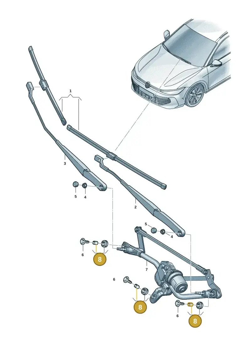 10A998754 — Volkswagen Passat estate (2023-) diagram 3j0955000, position 8