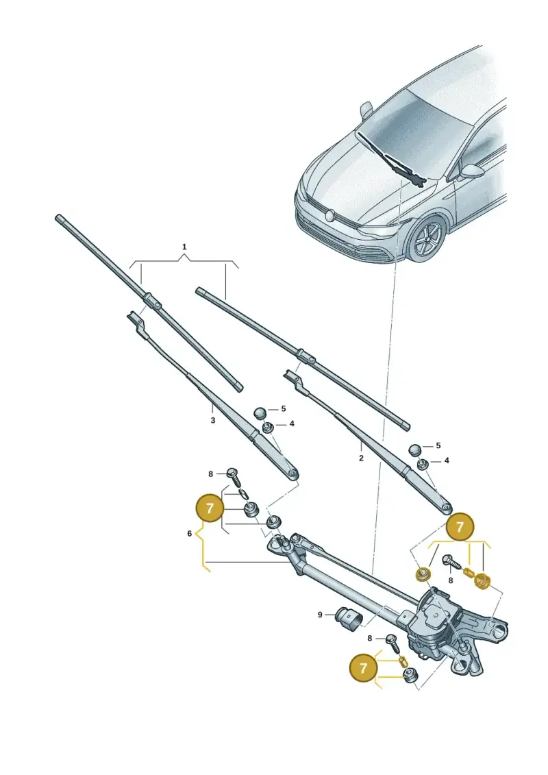 10A998754 — Volkswagen Golf 2.0 BlueMotion (2019-2024) diagram 5h0955000, position 7