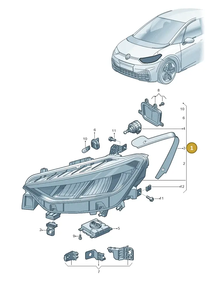 10B941029 — Volkswagen ID.3 (2019-2025) diagram 10a941000, position 1