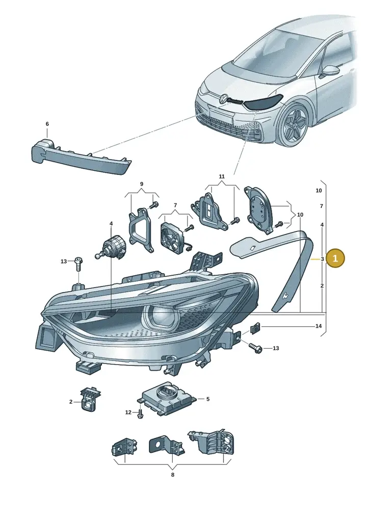 10C941077B — Volkswagen ID.3 Pro (2019-2024) diagram 10a941010, position 1