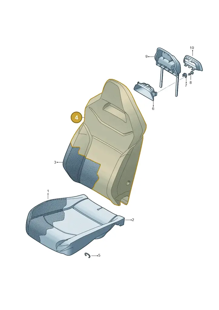 10E881805ALZHZ — SEAT CUPRA Born (2021-) diagram 591881075, position 4