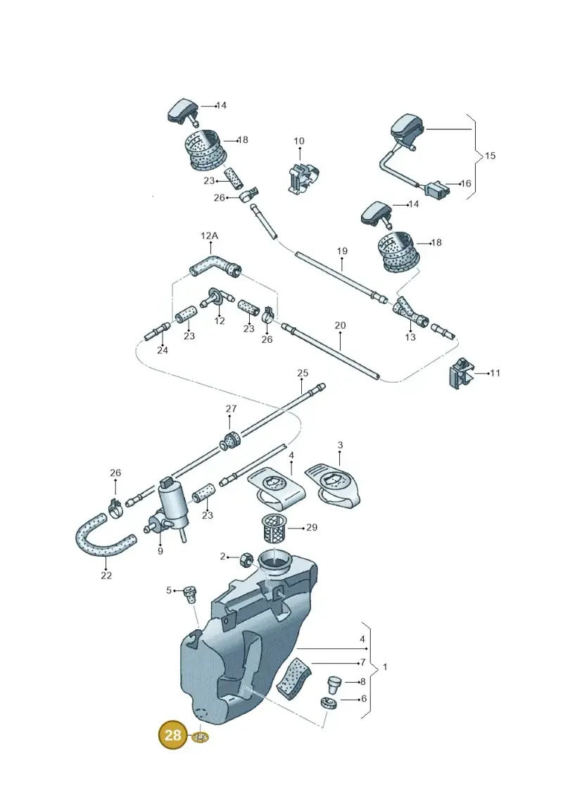 111857779 — Volkswagen Caddy combi./del.van (1998-2005) diagram 121955250, position 28