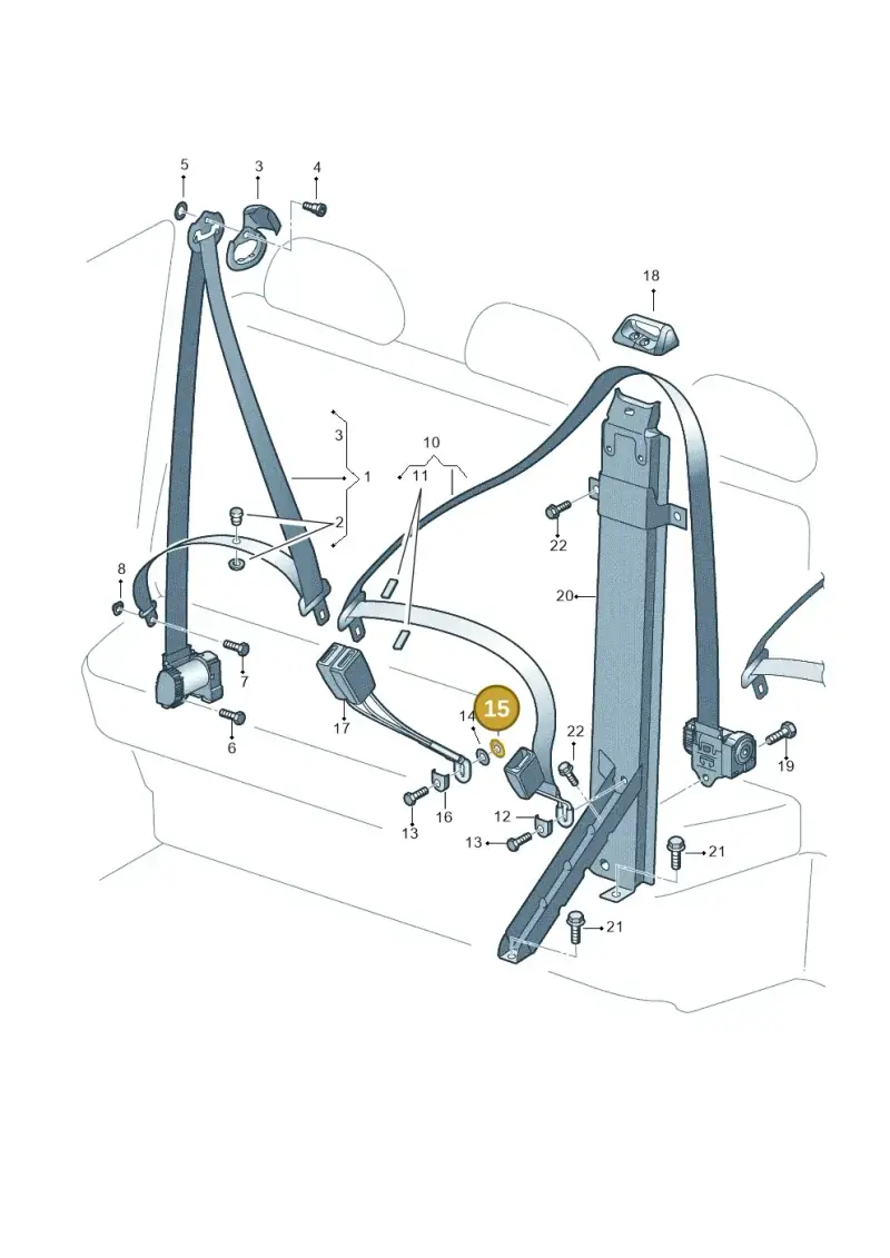 111857779 — Volkswagen Single-cab transp. (2019-2024) diagram 411857800, position 15