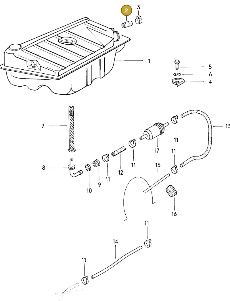 113201539 — Volkswagen VW 1200 MEX. (1978-1985) diagram 011018000, position 2