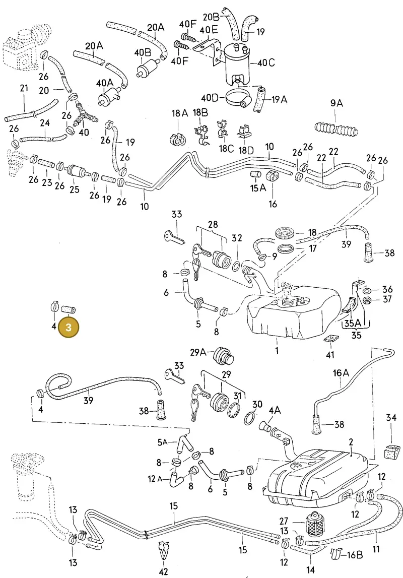 113201539 — Volkswagen Dasher (1977-1980) diagram 019029000, position 3