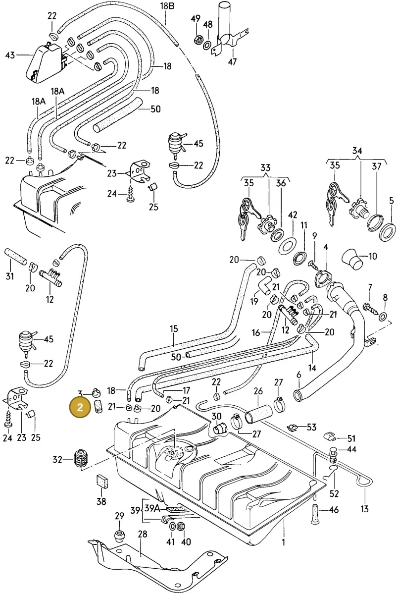 113201539 — Volkswagen Scirocco (1978-1980) diagram 027042000, position 2