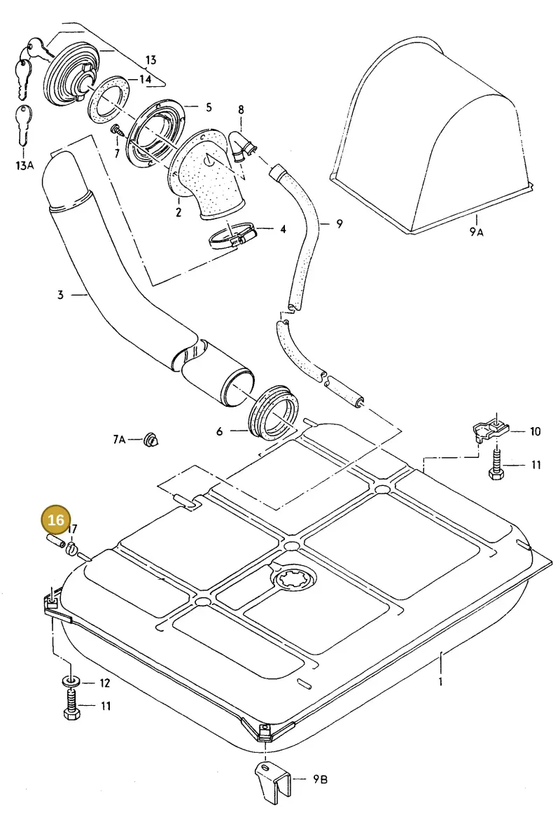 113201539 — Volkswagen LT 28-40 F>28-d-007273 (1975-1982) diagram 030042000, position 16