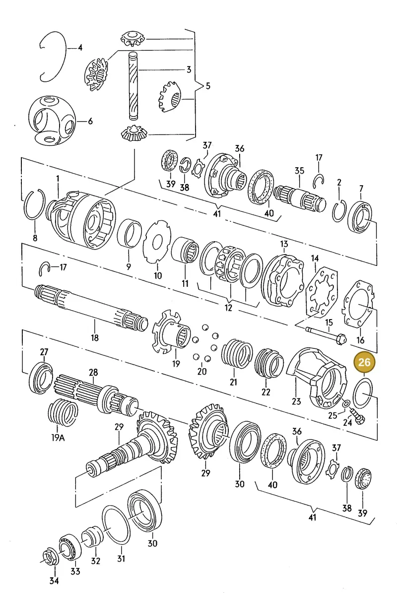113517205A — Volkswagen Passat Var.syncro (1994-1996) diagram 091078200, position 26