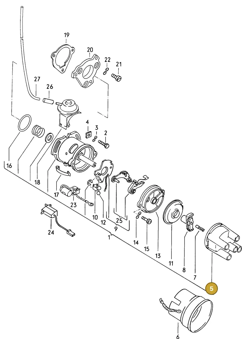 113905207C — Volkswagen Scirocco (1983-1989) diagram 027132000, position 5