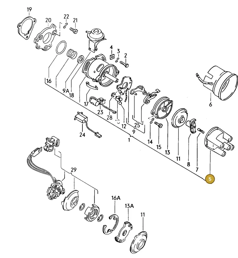 113905207C — Volkswagen Jetta                  85 (1984-1985) diagram 064206000, position 5