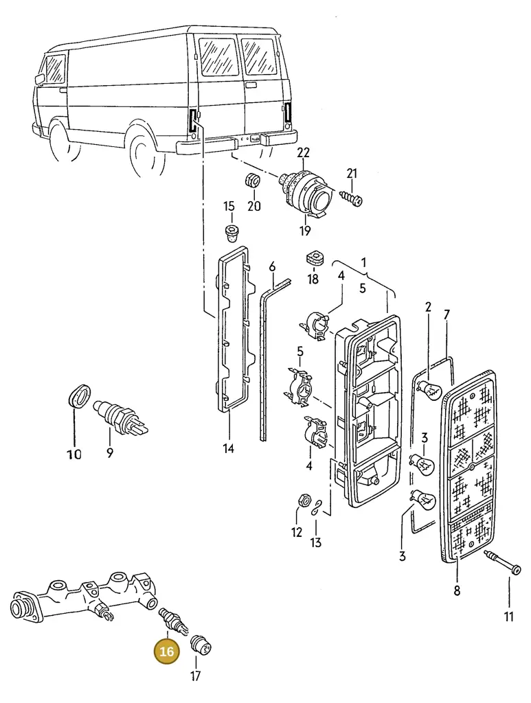 113945515H — Volkswagen LT, LT 4x4 (28-55) (1989-1995) diagram 006119100, position 16