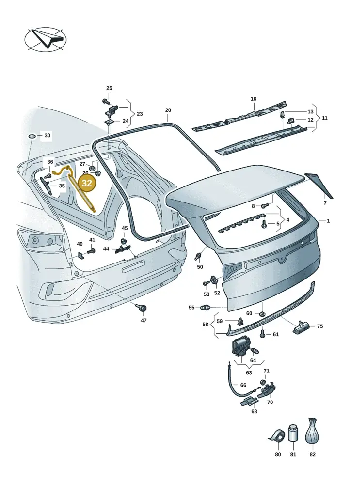 11A827550B — Volkswagen ID.4 Pro (2020-2023) diagram 11a827000, position 32