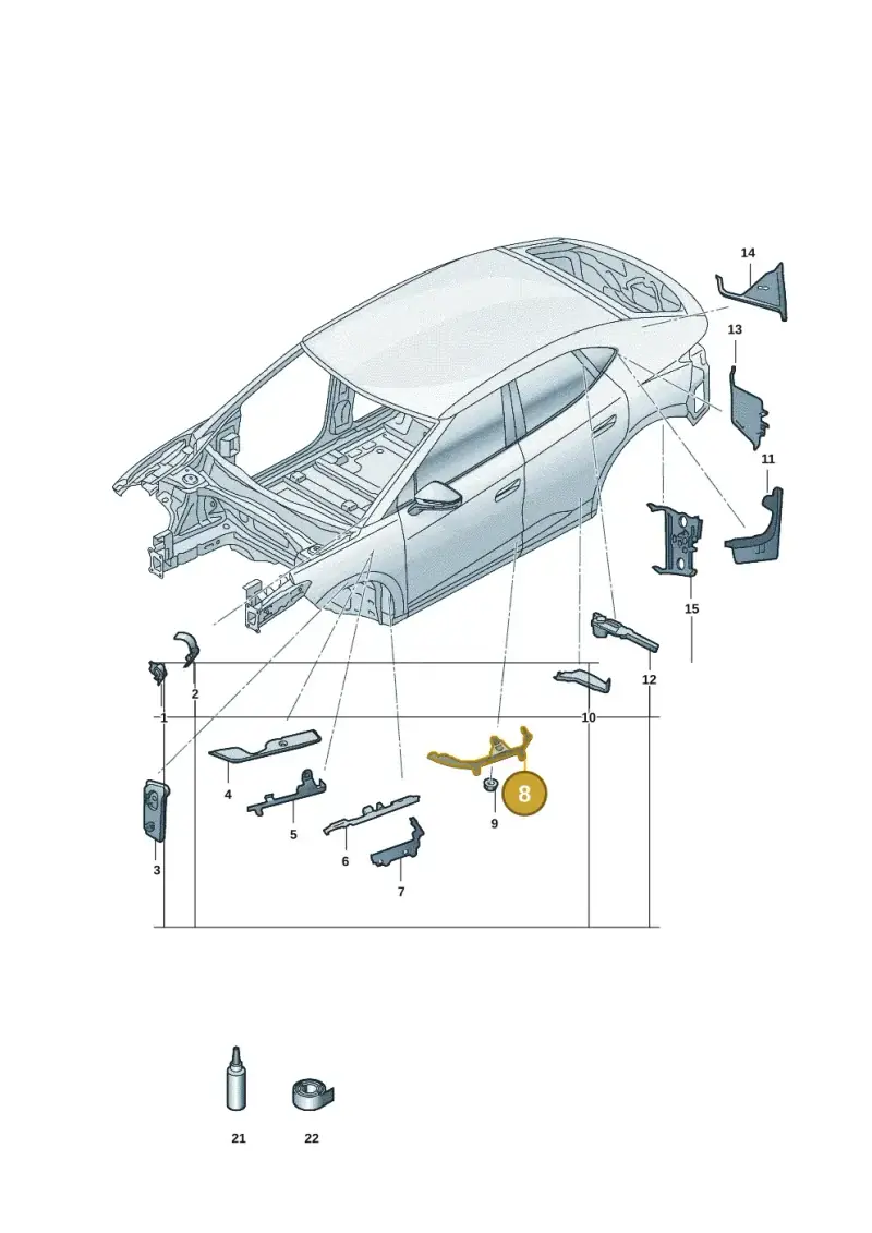 11A864015A — Volkswagen ID.UNYX (2024-) diagram 11h864000, position 8