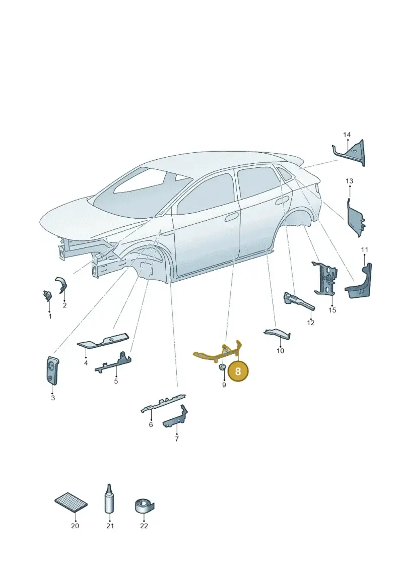 11A864016A — Volkswagen ID.4 Pro (2020-2023) diagram 11a864000, position 8