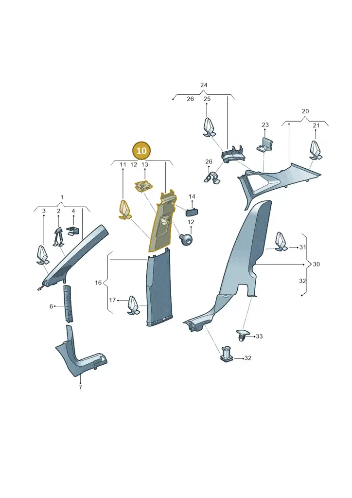 11A867244D4PK — Volkswagen ID.4 Pro (2020-2023) diagram 11a867065, position 10