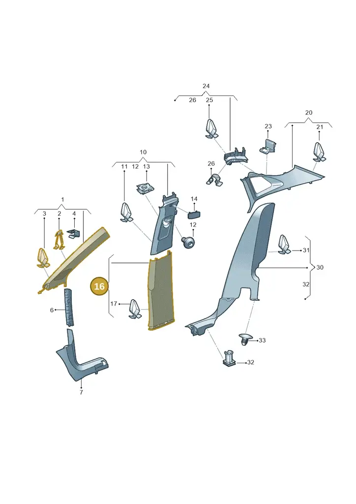 11A867292C4PK — Volkswagen ID.4 Pro (2020-2023) diagram 11a867065, position 16
