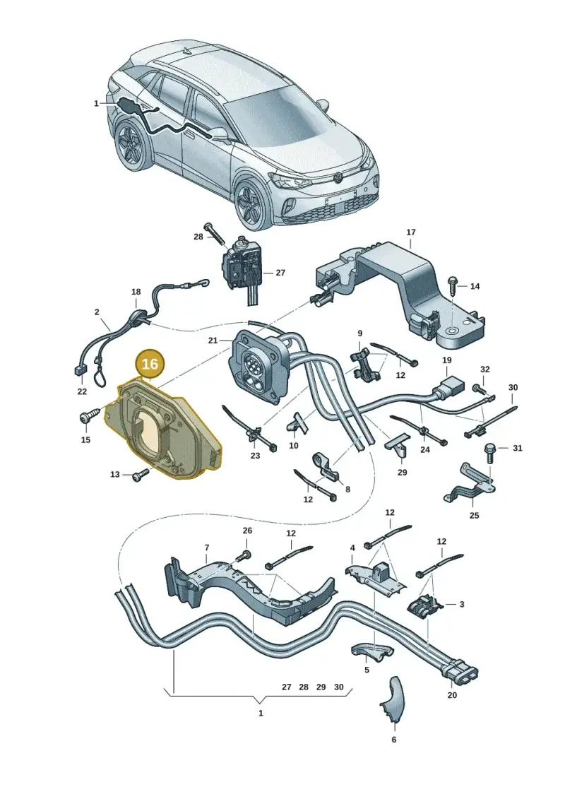 11A907175 — Volkswagen ID.4 Pro (2020-2023) diagram 11a970005, position 16
