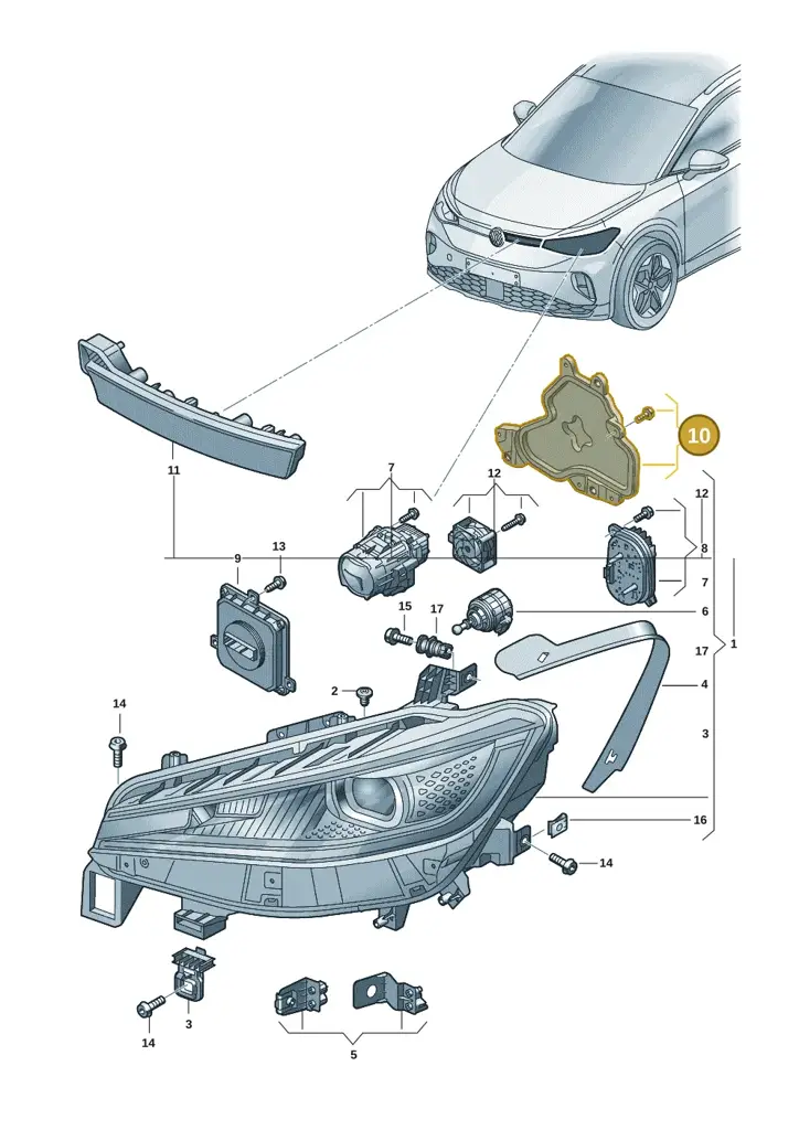 11A941608 — Volkswagen ID.4 Pro (2020-2023) diagram 11a941010, position 10