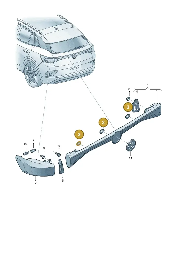 11A945179B — Volkswagen ID.4 Pro (2020-2023) diagram 11a945000, position 3