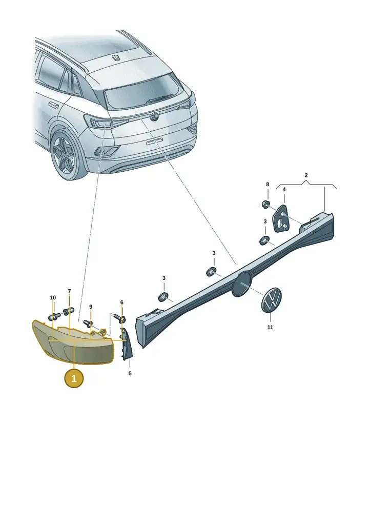 11A945208A — Volkswagen ID.4 Pro (2020-2023) diagram 11a945010, position 1