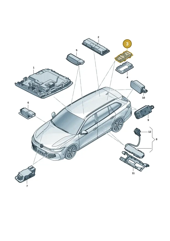 11A947304AY20 — Volkswagen Passat Estate (2023-2025) diagram 3j0947000, position 3