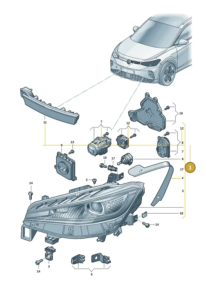 11B941078D — Volkswagen ID.4 Pro (2020-2023) diagram 11a941010, position 1