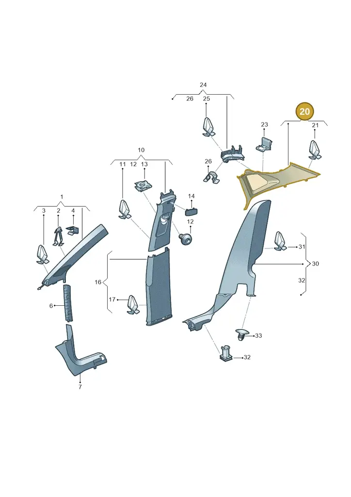 11E867287A4PK — Volkswagen ID.4 Pro (2020-2023) diagram 11a867065, position 20