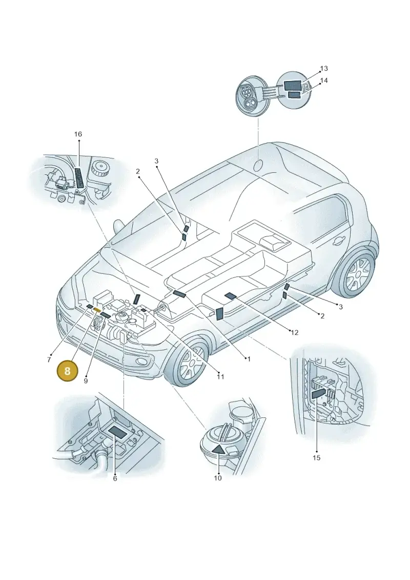 12E010002 — Volkswagen E-up! (2016-2023) diagram 899010000, position 8