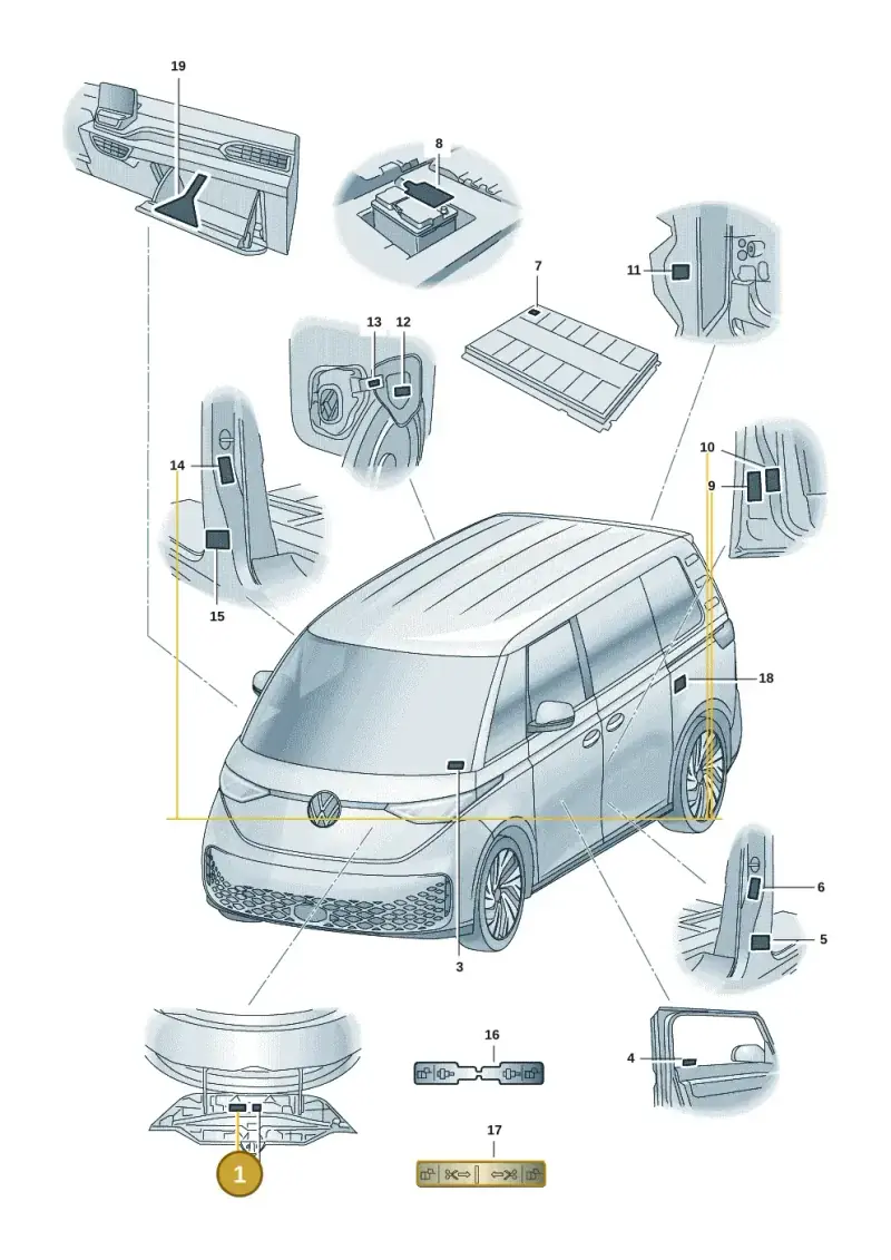 12E010002B — Volkswagen ID.Buzz (2022-) diagram 15a010000, position 1