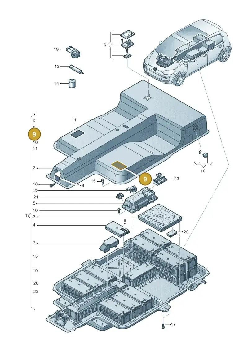 12E010006Q — Volkswagen E-up! (2016-2023) diagram 772915500, position 9