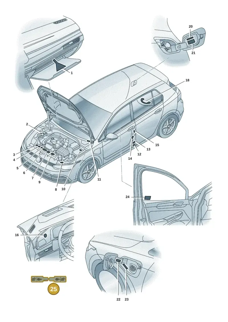 12E010867Q — Volkswagen Golf 2.0 BlueMotion (2019-2024) diagram 5h0010000, position 25