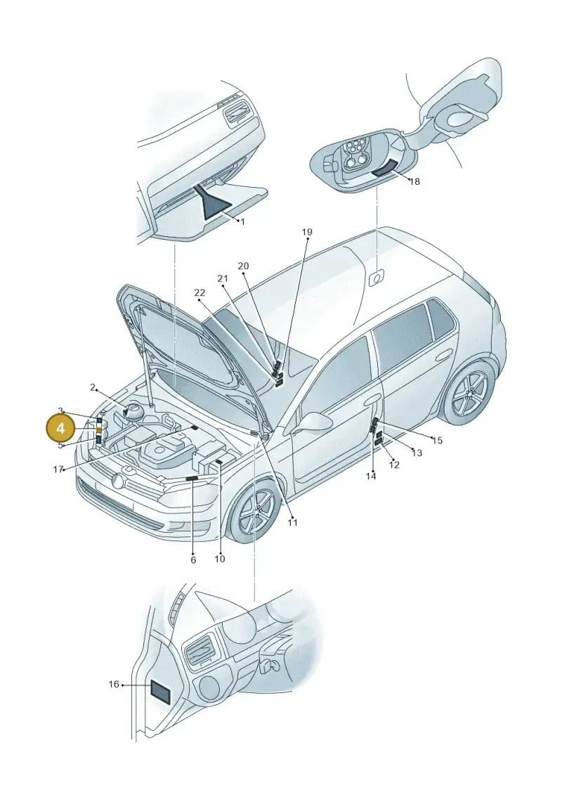 12E010869A — Volkswagen E-Golf (2014-2021) diagram 774010000, position 4