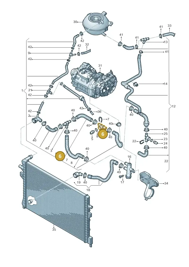 12E121087 — Volkswagen E-Golf (2014-2021) diagram 774121010, position 6