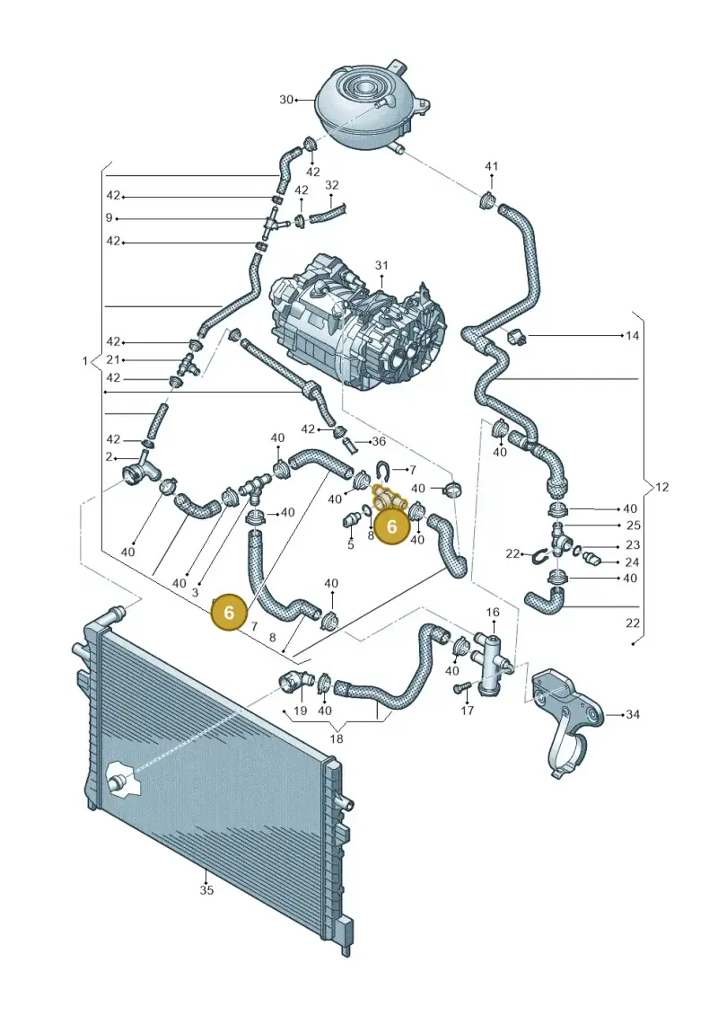 12E121087 — Volkswagen E-Golf (2014-2021) diagram 774121030, position 6