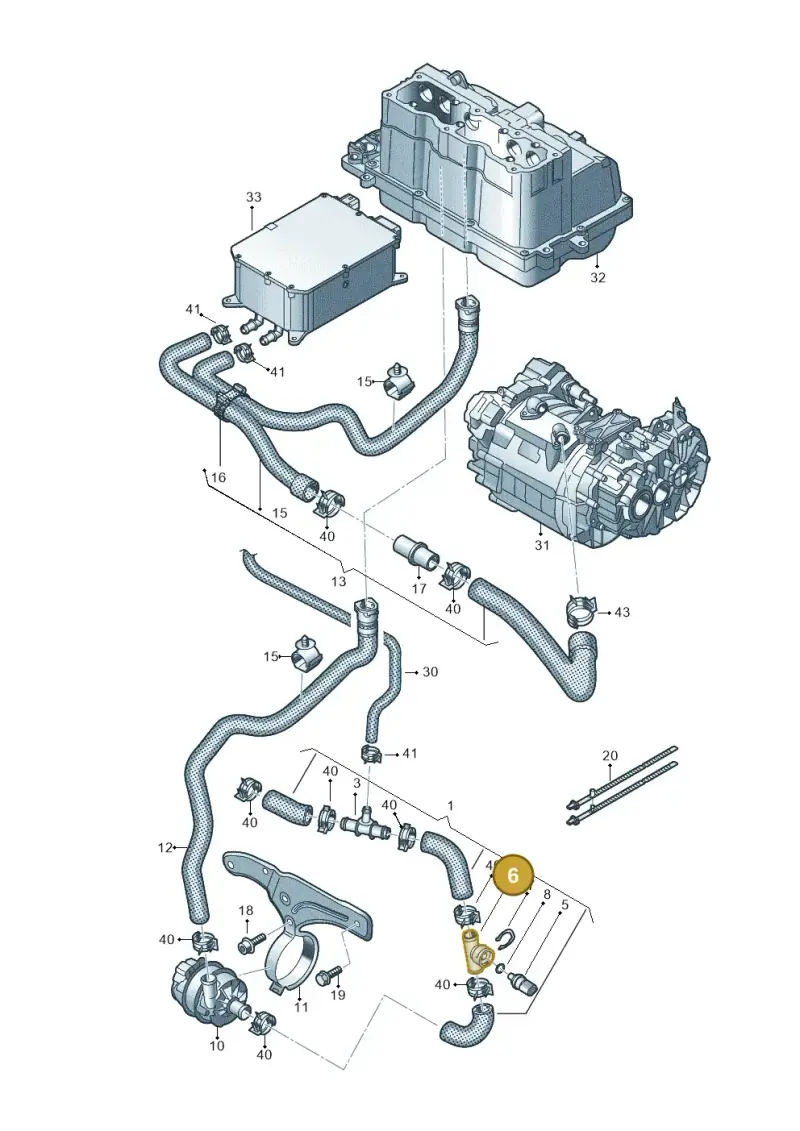 12E121087 — Volkswagen E-Golf (2014-2021) diagram 774121150, position 6