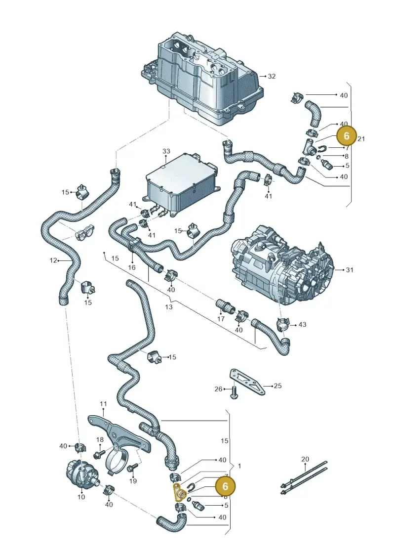 12E121087 — Volkswagen E-Golf (2014-2021) diagram 774121250, position 6