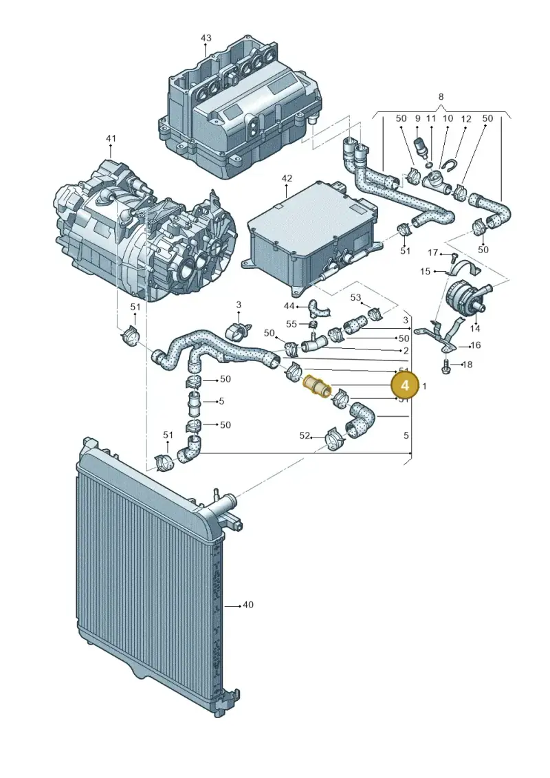 12E121140 — Volkswagen E-up! (2016-2023) diagram 772121100, position 4