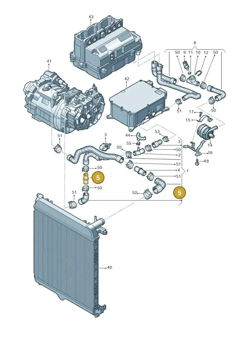 12E121140A — Volkswagen E-up! (2016-2023) diagram 772121100, position 5